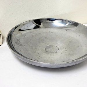 Vintage VERA WANG WEDGEOOD Metal SERVING BOWL Platter Large SILVER PLATED